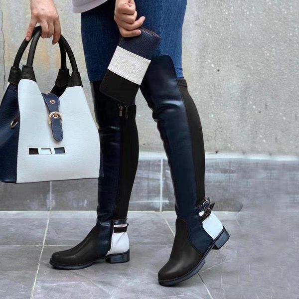 boots autumn winter thigh high women mixed colors pu leather over the knee long low heels platform zipper ladies shoes, Black
boots autumn winter thigh high women mixed colors pu leather over the knee long low heels platform zipper ladies shoes, Black