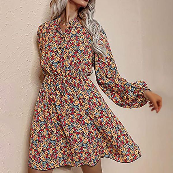 casual dresses 40# floral printed chiffon dress women lantern sleeve waist pleated boho vintage elegant holiday for, Black;gray
casual dresses 40# floral printed chiffon dress women lantern sleeve waist pleated boho vintage elegant holiday for, Black;gray