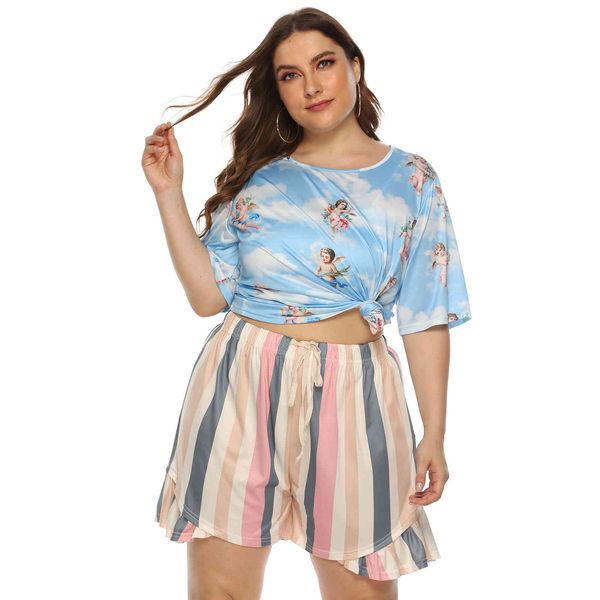women's plus size large wooden ear ee color stripe drawstring bandage elastic waist home casual shorts 2005
women's plus size large wooden ear ee color stripe drawstring bandage elastic waist home casual shorts 2005