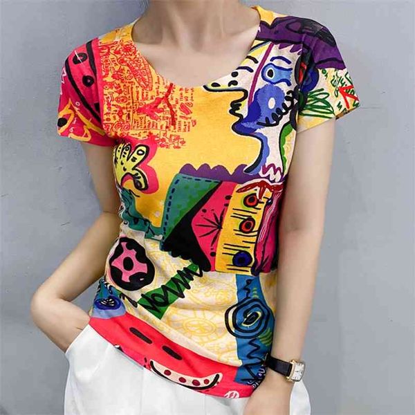 modis colorful printed t shirt women summer short sleeve tshirt o-neck thin graphic tees personality tee shirt femme 210406, White
modis colorful printed t shirt women summer short sleeve tshirt o-neck thin graphic tees personality tee shirt femme 210406, White
