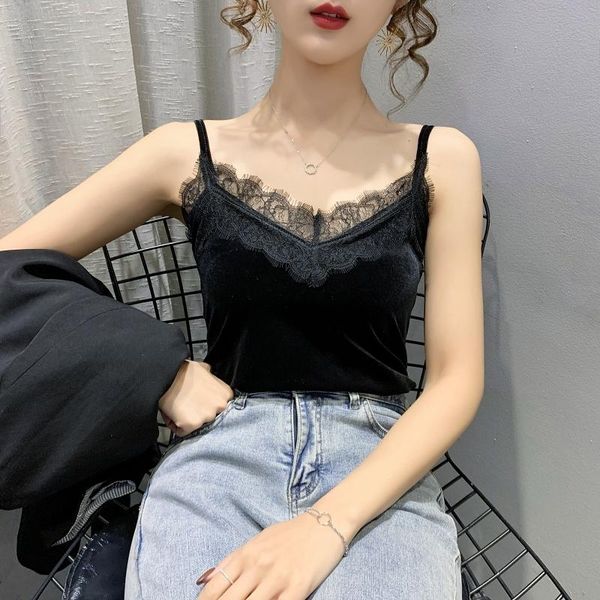 2021fashion lace female tank women velvet sleeveless v neck womens camisole halte slim women's tanks & camis, White
2021fashion lace female tank women velvet sleeveless v neck womens camisole halte slim women's tanks & camis, White