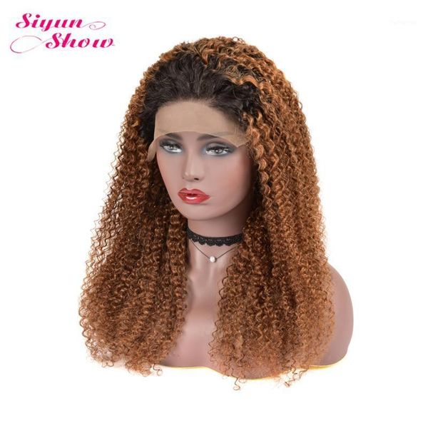 siyun show t1b/30 ombre human hair wig curly lace front 28 inch jerry curl wigs for women deep curly1, Black;brown
siyun show t1b/30 ombre human hair wig curly lace front 28 inch jerry curl wigs for women deep curly1, Black;brown