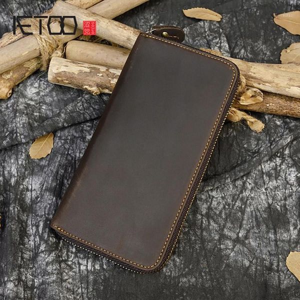 men's crazy horse leather wallet, retro long zipper clutch wallets1, Red;black 
men's crazy horse leather wallet, retro long zipper clutch wallets1, Red;black