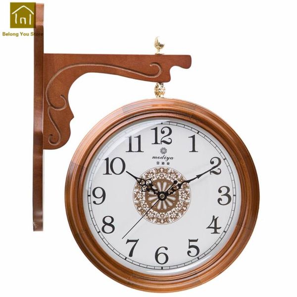 wall clocks solid wood double sided clock living style wooden timer zegar wedding decoration wandklok vintage skj004
wall clocks solid wood double sided clock living style wooden timer zegar wedding decoration wandklok vintage skj004