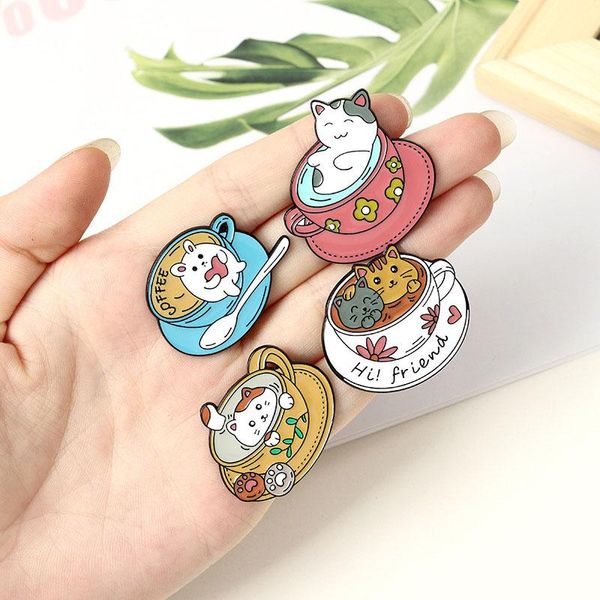 pins, brooches cartoon cup cat enamel pin custom cute cats coffee brooch bag clothes lapel kitten cafe animal jewelry gift for kids friends, Gray
pins, brooches cartoon cup cat enamel pin custom cute cats coffee brooch bag clothes lapel kitten cafe animal jewelry gift for kids friends, Gray