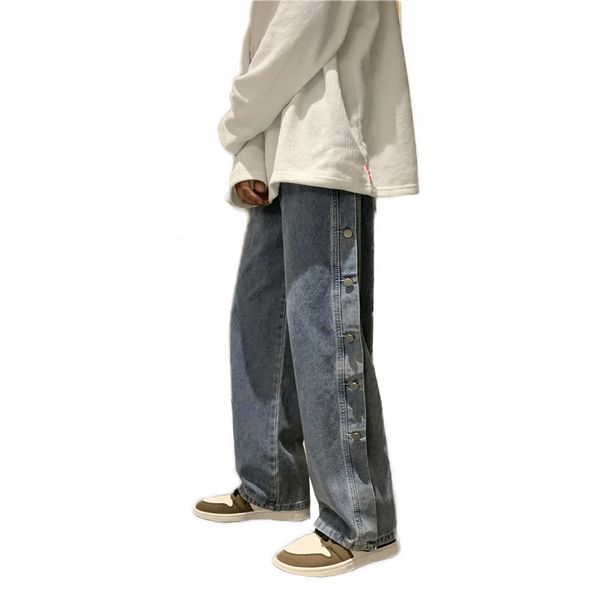 men jeans loose big size 2xl mens wide leg trousers solid buttons korean fashion style casual daily students streetwear leisure, Blue
men jeans loose big size 2xl mens wide leg trousers solid buttons korean fashion style casual daily students streetwear leisure, Blue