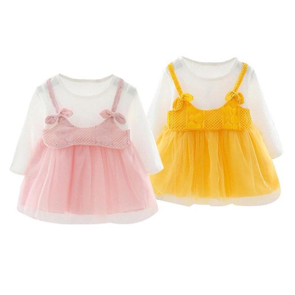 girl's dresses autumn kids baby splicing bowknot dress long sleeve fake 2 piece, Red;yellow
girl's dresses autumn kids baby splicing bowknot dress long sleeve fake 2 piece, Red;yellow