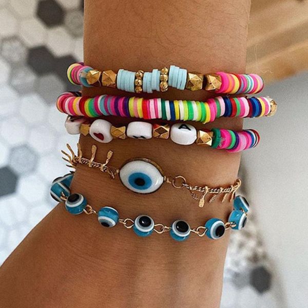 charm bracelets 1 set bohemian colorful evil eyes for women fashion statement multilayer crystal beads shell daisy bracelet jewelry, Golden;silver
charm bracelets 1 set bohemian colorful evil eyes for women fashion statement multilayer crystal beads shell daisy bracelet jewelry, Golden;silver