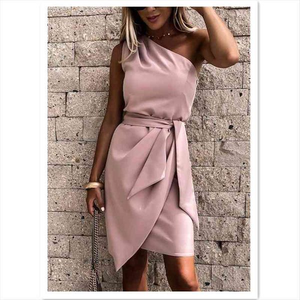 elegant single shoulder party women dresses fashion knee length solid sleeveless summer office lady with belt, Black;gray
elegant single shoulder party women dresses fashion knee length solid sleeveless summer office lady with belt, Black;gray