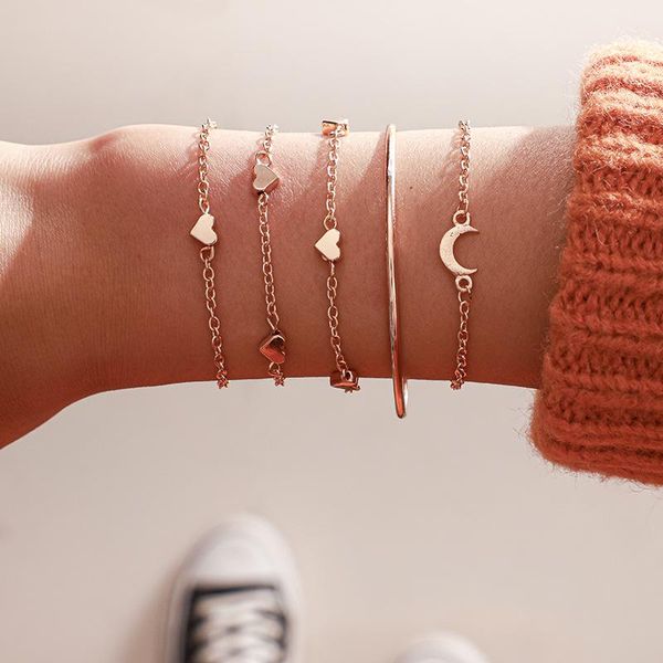 bohemian heart moon open bracelet for women shiny gold multilayer chain bracelets set exquisite party jewelry mujer bijoux link,, Black
bohemian heart moon open bracelet for women shiny gold multilayer chain bracelets set exquisite party jewelry mujer bijoux link,, Black