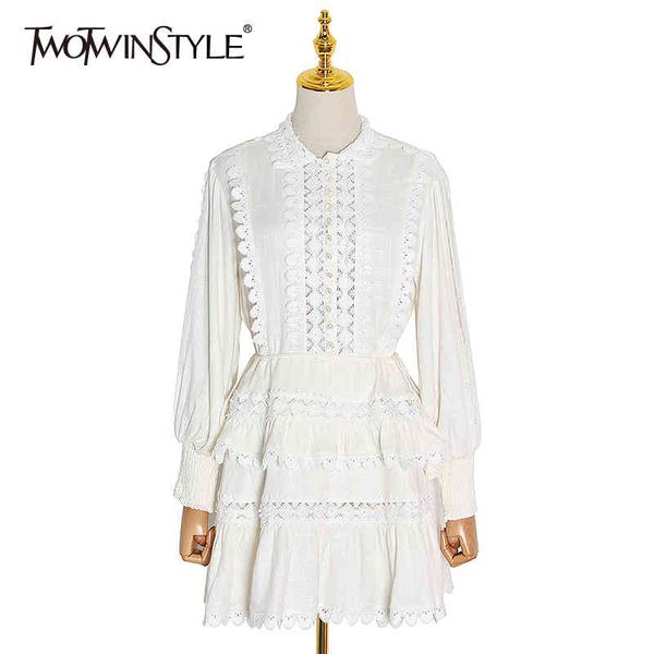 white dress for women lapel collar long sleeve high waist hollow out elegant dresses female spring clothes new 210428, Black;gray
white dress for women lapel collar long sleeve high waist hollow out elegant dresses female spring clothes new 210428, Black;gray