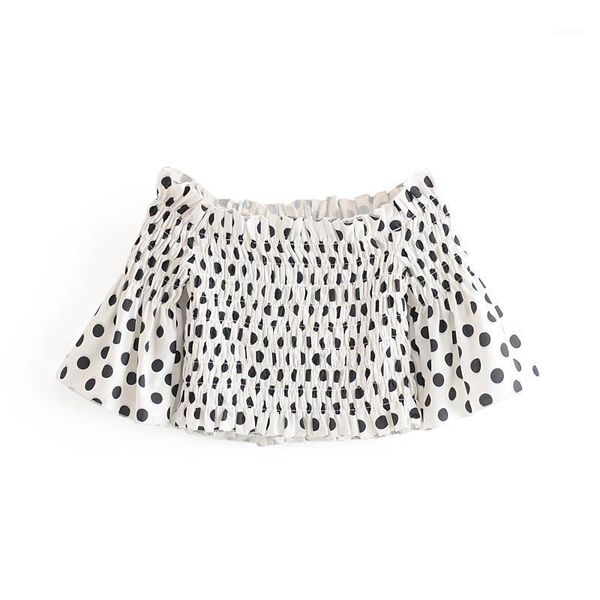 summer fashion french style slash neck 2021 short slim blouse female elegant dot print ruffles elastic white shirts women's blouses &
summer fashion french style slash neck 2021 short slim blouse female elegant dot print ruffles elastic white shirts women's blouses &
