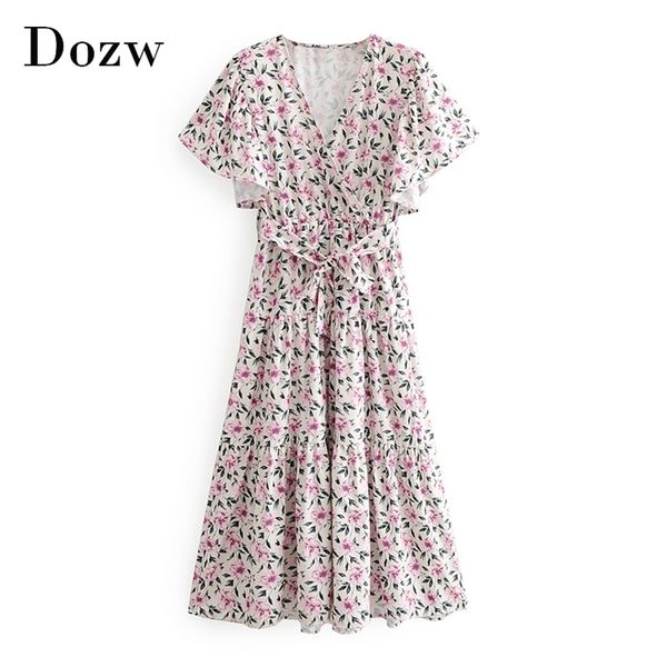 v neck floral print elegant dress for women flare short sleeve bandage long maxi fashion loose pleated es robe femme 210515, Black;gray
v neck floral print elegant dress for women flare short sleeve bandage long maxi fashion loose pleated es robe femme 210515, Black;gray