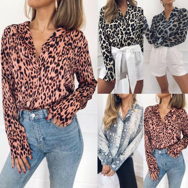 women office lady leopard print blouse loose v neck casual long sleeve chiffon femme ol ladies plain women's blouses & shirts, White
women office lady leopard print blouse loose v neck casual long sleeve chiffon femme ol ladies plain women's blouses & shirts, White