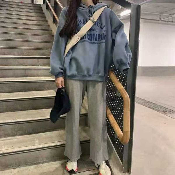 women's two piece pants autumn winter women sports set korean loose harajuku long seleeve hoodies + casual wide leg suit woman out, White
women's two piece pants autumn winter women sports set korean loose harajuku long seleeve hoodies + casual wide leg suit woman out, White