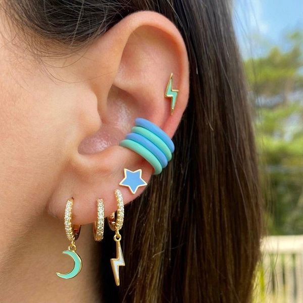 hoop & huggie 2021 trendy ins simple rainbow color enamel zircon copper plated gold earring ear cuff clip for women bijoux jewelry, Golden;silver
hoop & huggie 2021 trendy ins simple rainbow color enamel zircon copper plated gold earring ear cuff clip for women bijoux jewelry, Golden;silver