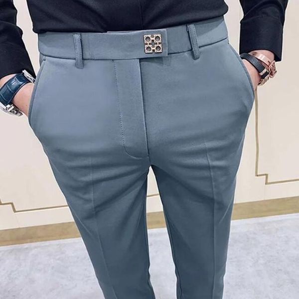 men's suits & blazers spring 2021 men pants korean slim fit casual ankle length streetwear black gray dress suit pant man, White;black
men's suits & blazers spring 2021 men pants korean slim fit casual ankle length streetwear black gray dress suit pant man, White;black