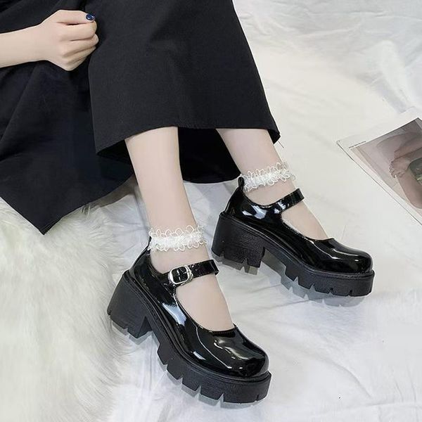 dress shoes women student japanese style ankle strap round toe high heels platform leather cute lolita jk girls mary jane, Black
dress shoes women student japanese style ankle strap round toe high heels platform leather cute lolita jk girls mary jane, Black