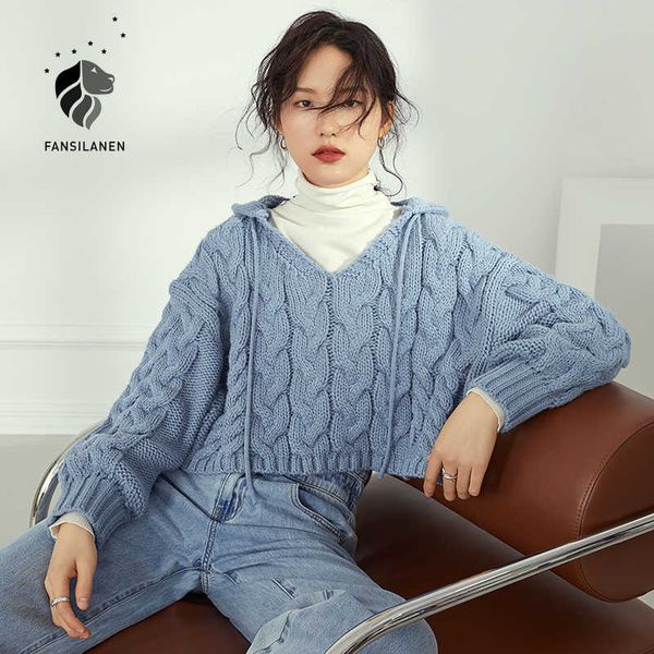 fansilanen hooded twist blue knitted sweater women long sleeve casual streetwear pullover autumn winter jumper knitwear crop 210607, White;black
fansilanen hooded twist blue knitted sweater women long sleeve casual streetwear pullover autumn winter jumper knitwear crop 210607, White;black