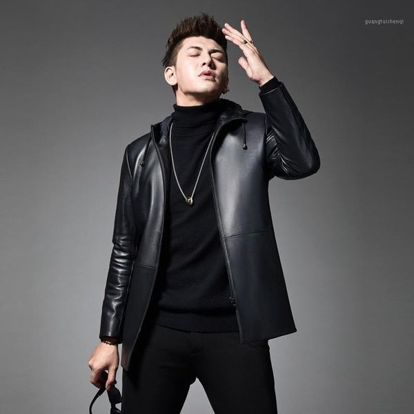 men's leather & faux 2021 genuine jacket men sheepskin coat black hooded real jackets
men's leather & faux 2021 genuine jacket men sheepskin coat black hooded real jackets