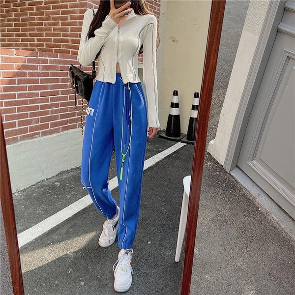 women's two piece pants spring female suit 2021 short reflective ribbon cardigan + zipper double-legged baggy, White
women's two piece pants spring female suit 2021 short reflective ribbon cardigan + zipper double-legged baggy, White