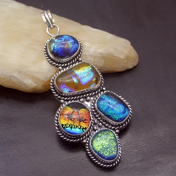 charms hermosa jewelry fantasy rainbow colorful dichroic glass silver color pendant necklace charm gifts 85mm dh43, Bronze;silver
charms hermosa jewelry fantasy rainbow colorful dichroic glass silver color pendant necklace charm gifts 85mm dh43, Bronze;silver
