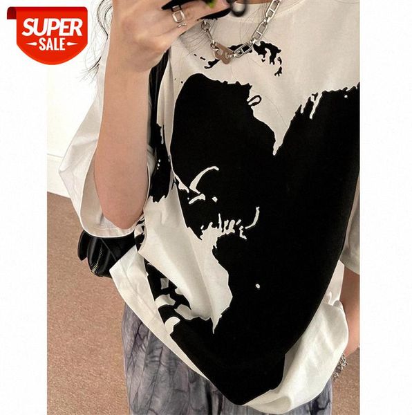 net red series short sleeve women white print bottoming shirt korean style bai chic #9p1y, Black;gray
net red series short sleeve women white print bottoming shirt korean style bai chic #9p1y, Black;gray
