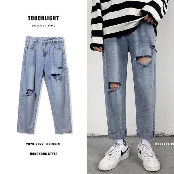 summer ripped jeans mens fashion casual retro straight jeans men streetwear wild hip-hop hole denim trousers mens s-3xl, Blue
summer ripped jeans mens fashion casual retro straight jeans men streetwear wild hip-hop hole denim trousers mens s-3xl, Blue