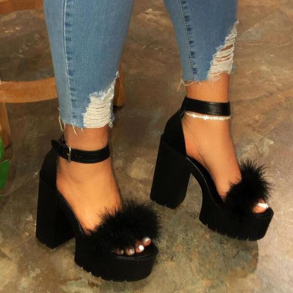 dress shoes ankle strap plush decoration daily summer sandals women high heels breathable party wear resistant non slip thickened platform, Black
dress shoes ankle strap plush decoration daily summer sandals women high heels breathable party wear resistant non slip thickened platform, Black