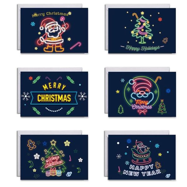 greeting cards merry christmas card for kids neon santa claus xmas tree happy year postcards gifts with envelope stickers
greeting cards merry christmas card for kids neon santa claus xmas tree happy year postcards gifts with envelope stickers