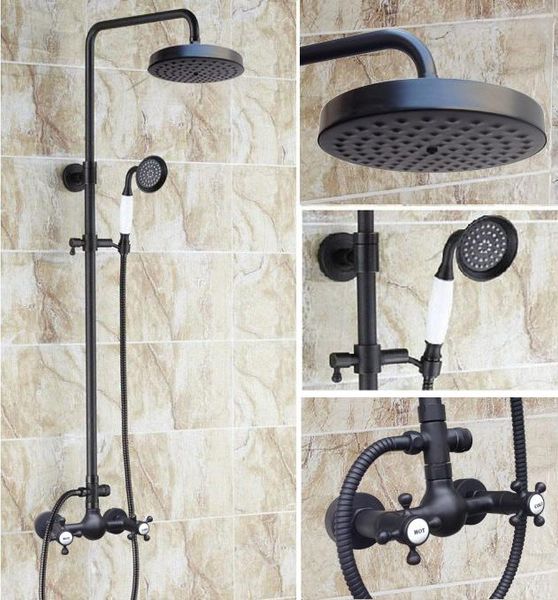 brass black oil rubbed bronze bathroom rainfall bath shower mixer tap faucet dual cross handles wall mounted ars495 sets 
brass black oil rubbed bronze bathroom rainfall bath shower mixer tap faucet dual cross handles wall mounted ars495 sets