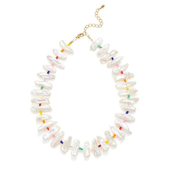 chains baroque pearl necklace special-shaped ins tide beach holiday style rainbow clavicle chain, Silver
chains baroque pearl necklace special-shaped ins tide beach holiday style rainbow clavicle chain, Silver