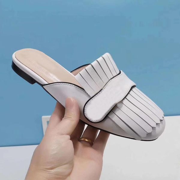 classic woman sandals slides slippers lady summer sandal metal buckle leather women shoes flat shoe half slipper with box size 34-42, Black
classic woman sandals slides slippers lady summer sandal metal buckle leather women shoes flat shoe half slipper with box size 34-42, Black