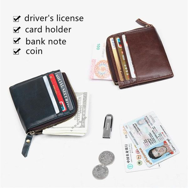 card holders business fashion genuine leather coin purse men money cash zipper credit id holder portable wallet for women 2021, Brown;gray
card holders business fashion genuine leather coin purse men money cash zipper credit id holder portable wallet for women 2021, Brown;gray