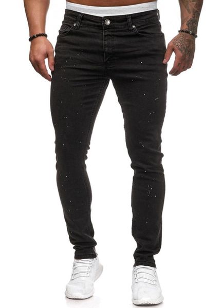 men's jeans black men spring casual stretch slim mid waist skinny fashion white dot denim pencil pants, Blue
men's jeans black men spring casual stretch slim mid waist skinny fashion white dot denim pencil pants, Blue