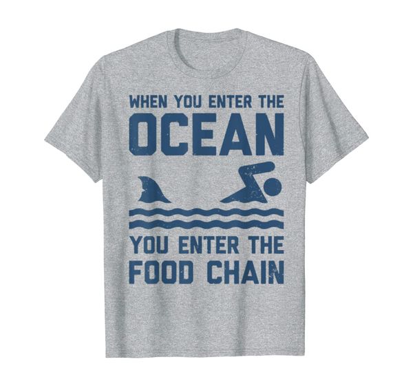 when you enter the ocean you enter the food chain t-shirt, White;black
when you enter the ocean you enter the food chain t-shirt, White;black