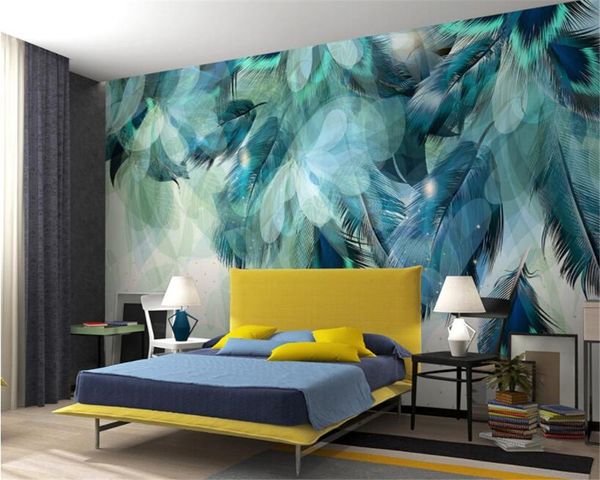 wallpapers customized 3d self adhesive wallpaper fashion retro modern blue feather tv background wall home decoration mural papier peint
wallpapers customized 3d self adhesive wallpaper fashion retro modern blue feather tv background wall home decoration mural papier peint