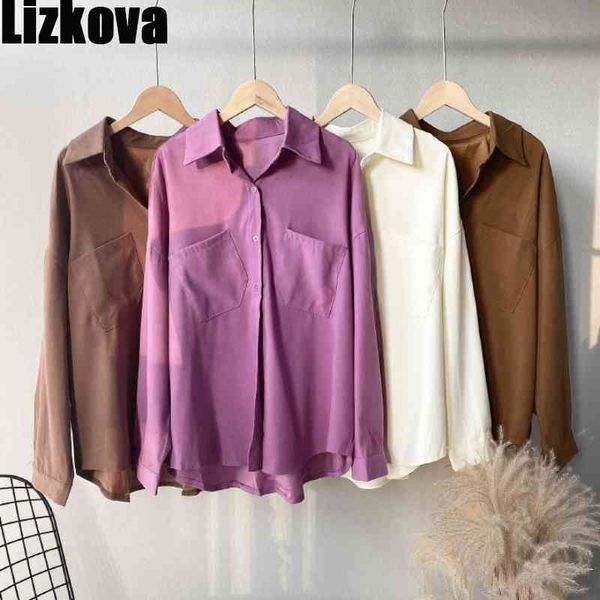 lizkova white pockets blouse women long sleeve lapel oversized shirt elegant official ladies casual 210410
lizkova white pockets blouse women long sleeve lapel oversized shirt elegant official ladies casual 210410