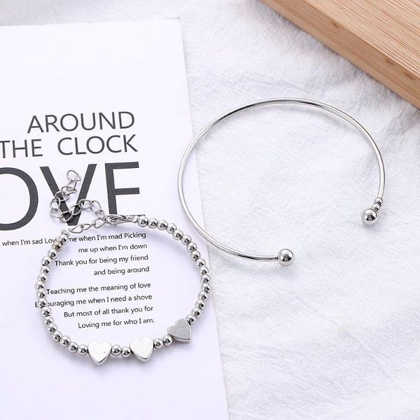 link, chain couple two-piece bracelet hip hop simple fashion metal heart-shaped temperament jewelry valentine's day gift, Black
link, chain couple two-piece bracelet hip hop simple fashion metal heart-shaped temperament jewelry valentine's day gift, Black