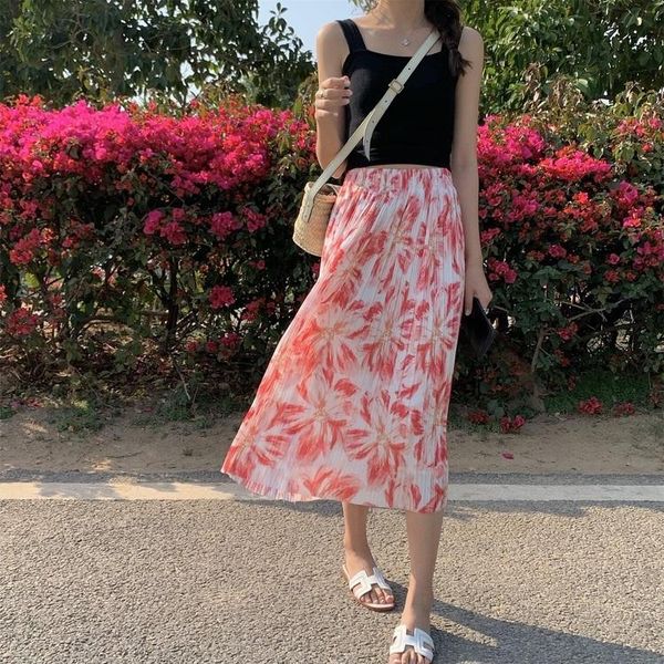 skirts women's floral print midi casual high elastic waist a line pleated chiffon harajuku jupe longue femme, Black
skirts women's floral print midi casual high elastic waist a line pleated chiffon harajuku jupe longue femme, Black