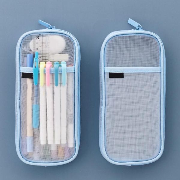 pencil bags simple mesh pen bag 2-layer stationery case makeup holder portable travel toiletries for girls women students
pencil bags simple mesh pen bag 2-layer stationery case makeup holder portable travel toiletries for girls women students