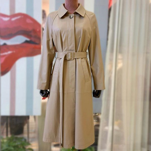 women's leather & faux maylofuer genuine coat with belt women natural sheepskin jacket long design windbreaker coats for winter spring, Black
women's leather & faux maylofuer genuine coat with belt women natural sheepskin jacket long design windbreaker coats for winter spring, Black