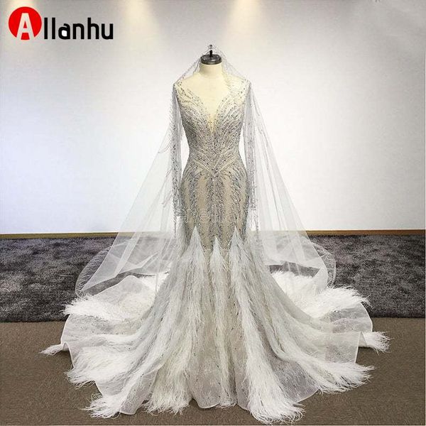 2022 see through crystal beaded mermiad wedding dress with feathers luxury sparkly plus size dubai bridal gown custom made bc10622 w59, White
2022 see through crystal beaded mermiad wedding dress with feathers luxury sparkly plus size dubai bridal gown custom made bc10622 w59, White