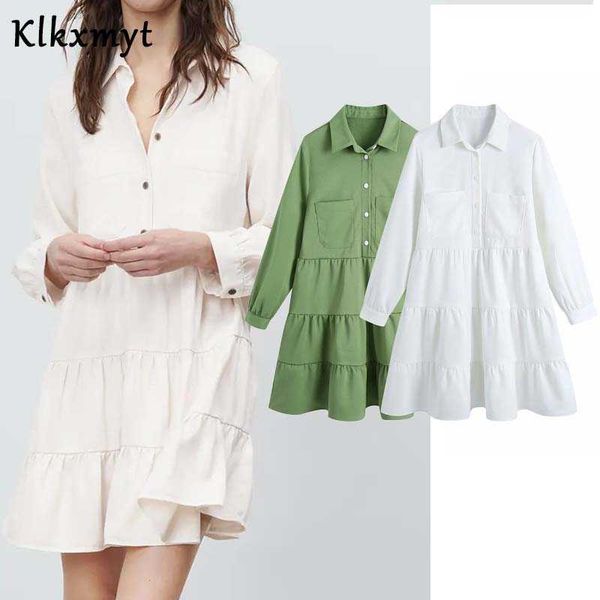 klkxmyt za dress women spring fashion ruffle long sleeve mini woman chic with pockets casual loose ladies es 210527, Black;gray
klkxmyt za dress women spring fashion ruffle long sleeve mini woman chic with pockets casual loose ladies es 210527, Black;gray