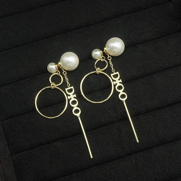 2021 new designer earrings net red same pearl letter tassel circle double ring earrings jewelry, Golden
2021 new designer earrings net red same pearl letter tassel circle double ring earrings jewelry, Golden
