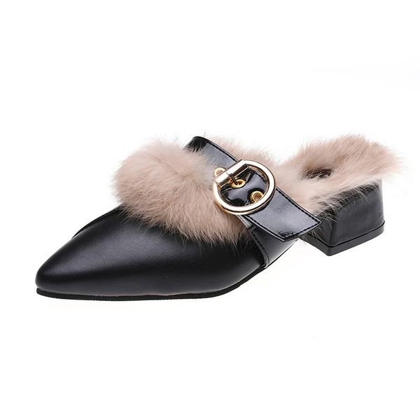 slippers women's pointed-toe ban tuo xie 2021 style versatile outer wear thick with high heels wool sleeper, Black
slippers women's pointed-toe ban tuo xie 2021 style versatile outer wear thick with high heels wool sleeper, Black
