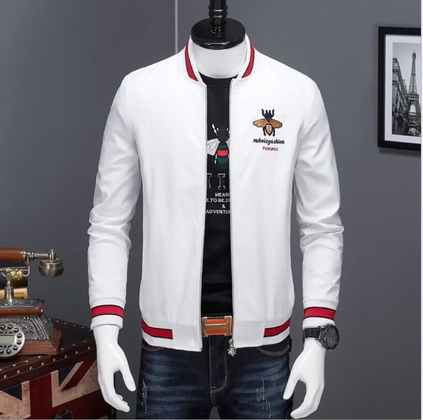 little bee embroidered jacket men's 2021 european station trendy brand slim jacket korean trendy baseball uniform flying suit, Black;brown
little bee embroidered jacket men's 2021 european station trendy brand slim jacket korean trendy baseball uniform flying suit, Black;brown