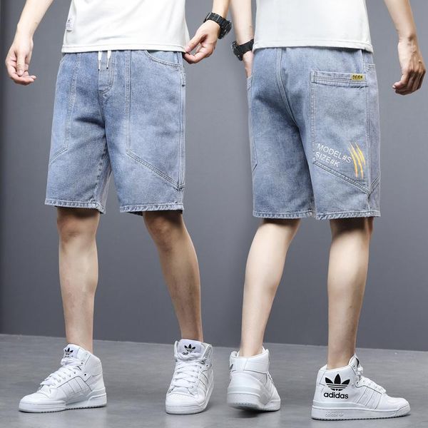 men's shorts men casual denim 2021 summer youthful vitality korean thin wide leg drawstring elasticity knee length, White;black
men's shorts men casual denim 2021 summer youthful vitality korean thin wide leg drawstring elasticity knee length, White;black
