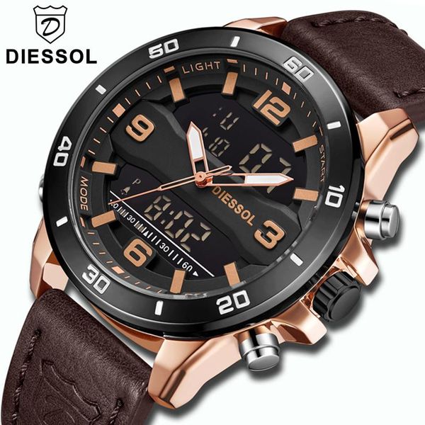 wristwatches diessol watches men's fashion sport quartz watch men leather waterproof clock male date led digital wristwatch relogio mas, Slivery;brown
wristwatches diessol watches men's fashion sport quartz watch men leather waterproof clock male date led digital wristwatch relogio mas, Slivery;brown