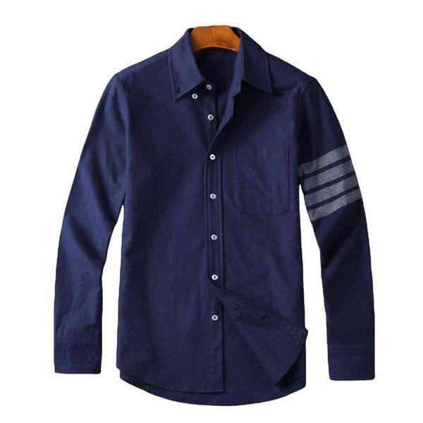 shirt fashion tb thom brand shirts men slim long sleeve striped casual shirt turn down collar flannel thick solid men's clothing, White;black
shirt fashion tb thom brand shirts men slim long sleeve striped casual shirt turn down collar flannel thick solid men's clothing, White;black
